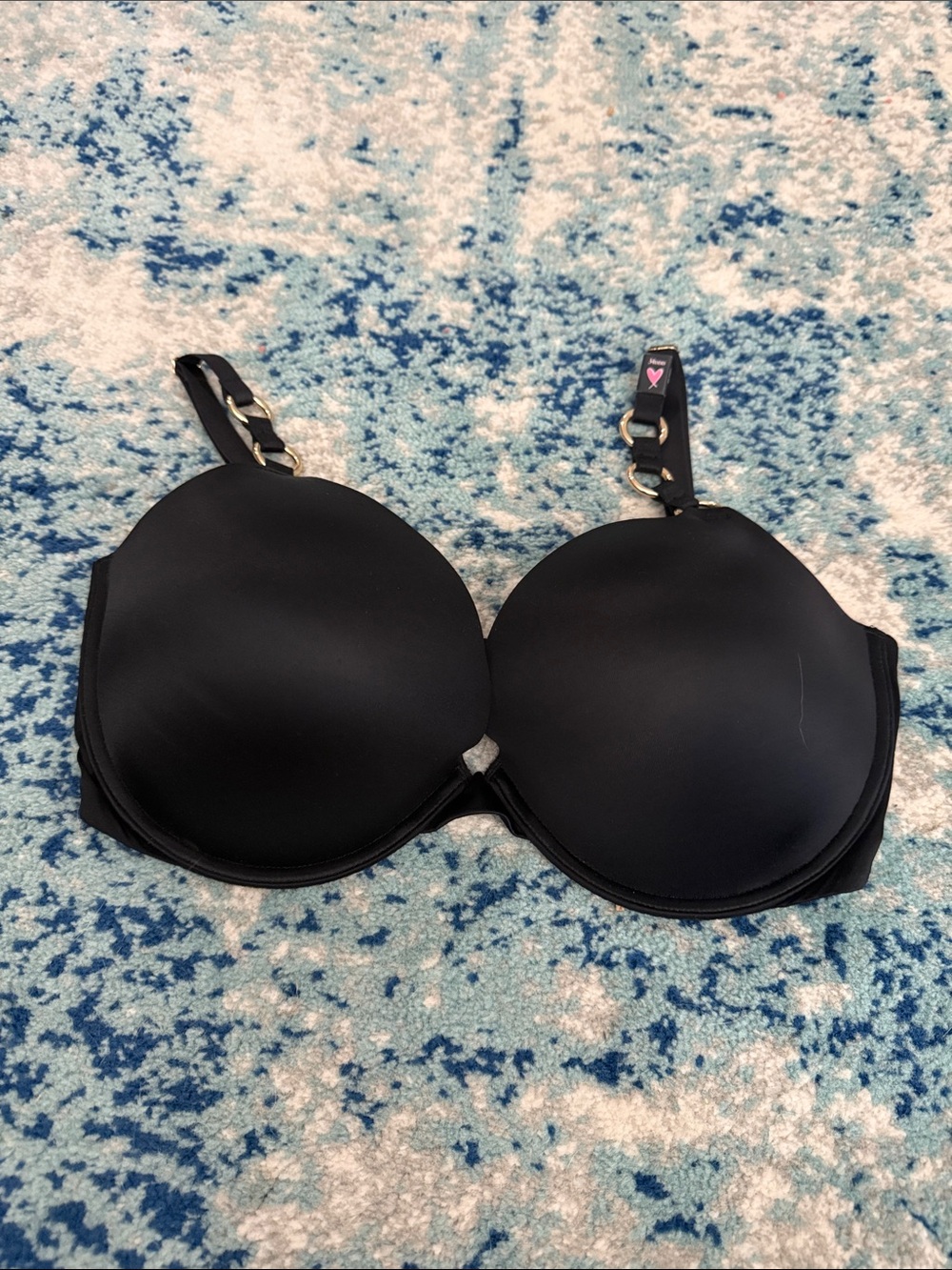 Victoria's Secret Black Smooth Molded Bra with Decorative Straps